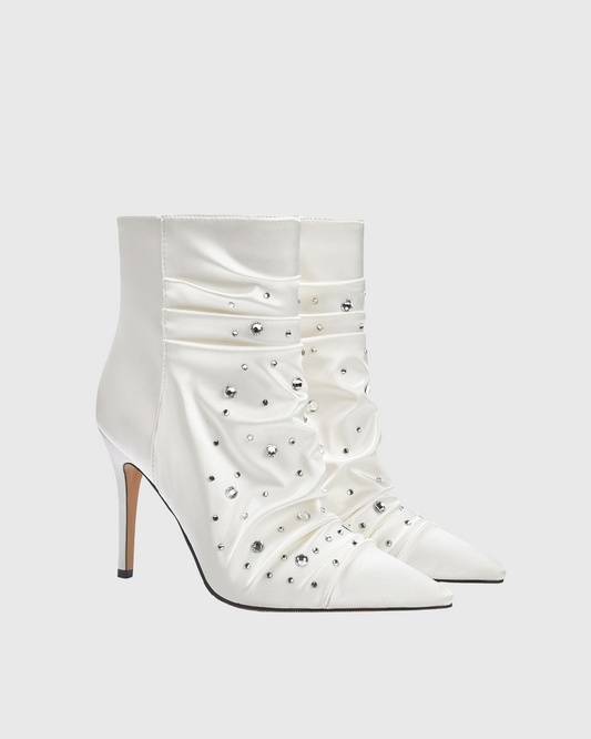 Dagan Rhinestone Ruch Ankle Boots