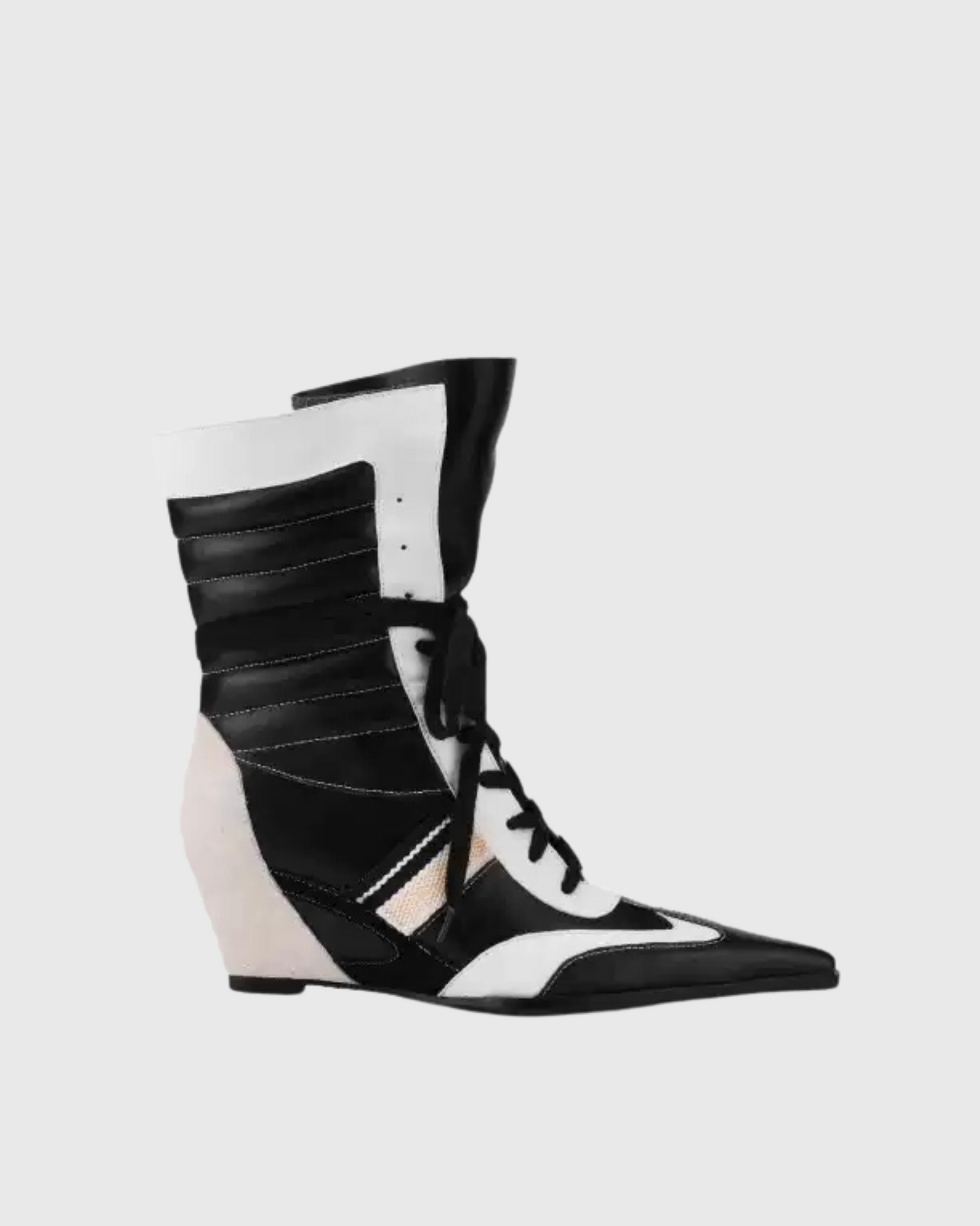 Dai  Lace Up Wedge Boxing Boots In Black