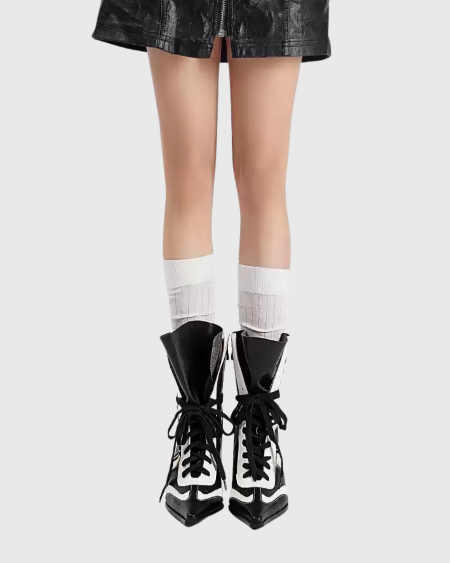 Dai  Lace Up Wedge Boxing Boots In Black