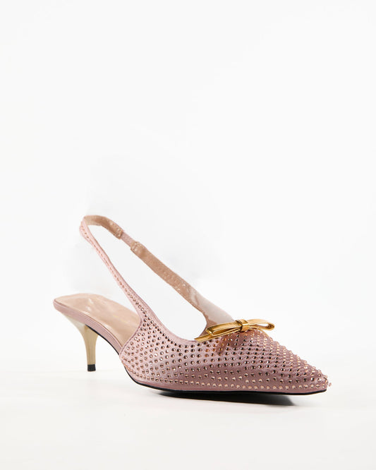 Dakotat Rhinestore Slingback Pumps In Pink