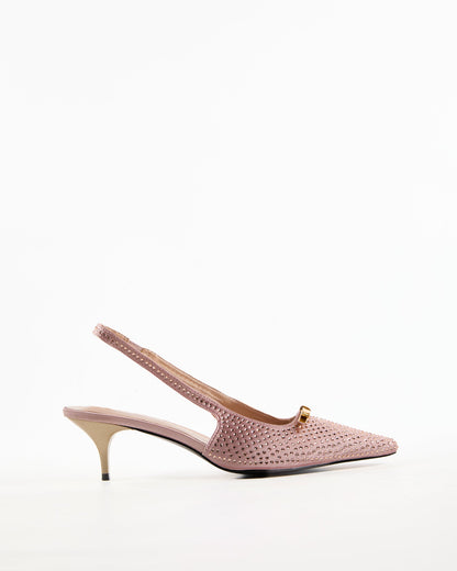 Dakotat Rhinestore Slingback Pumps In Pink