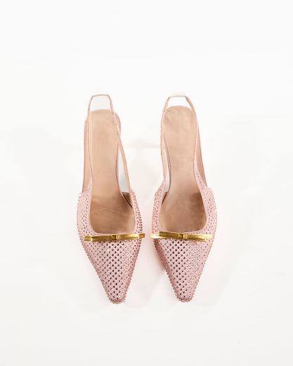 Dakotat Rhinestore Slingback Pumps In Pink