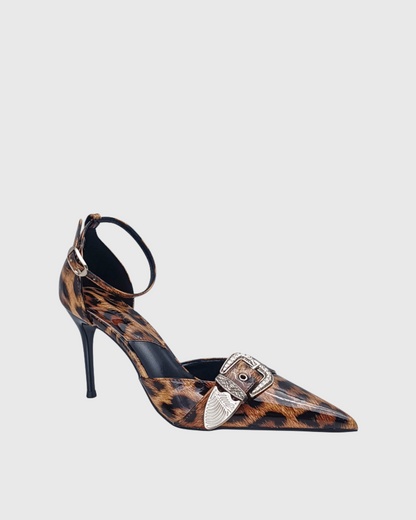 Daley Leopard Print Buckle Pumps
