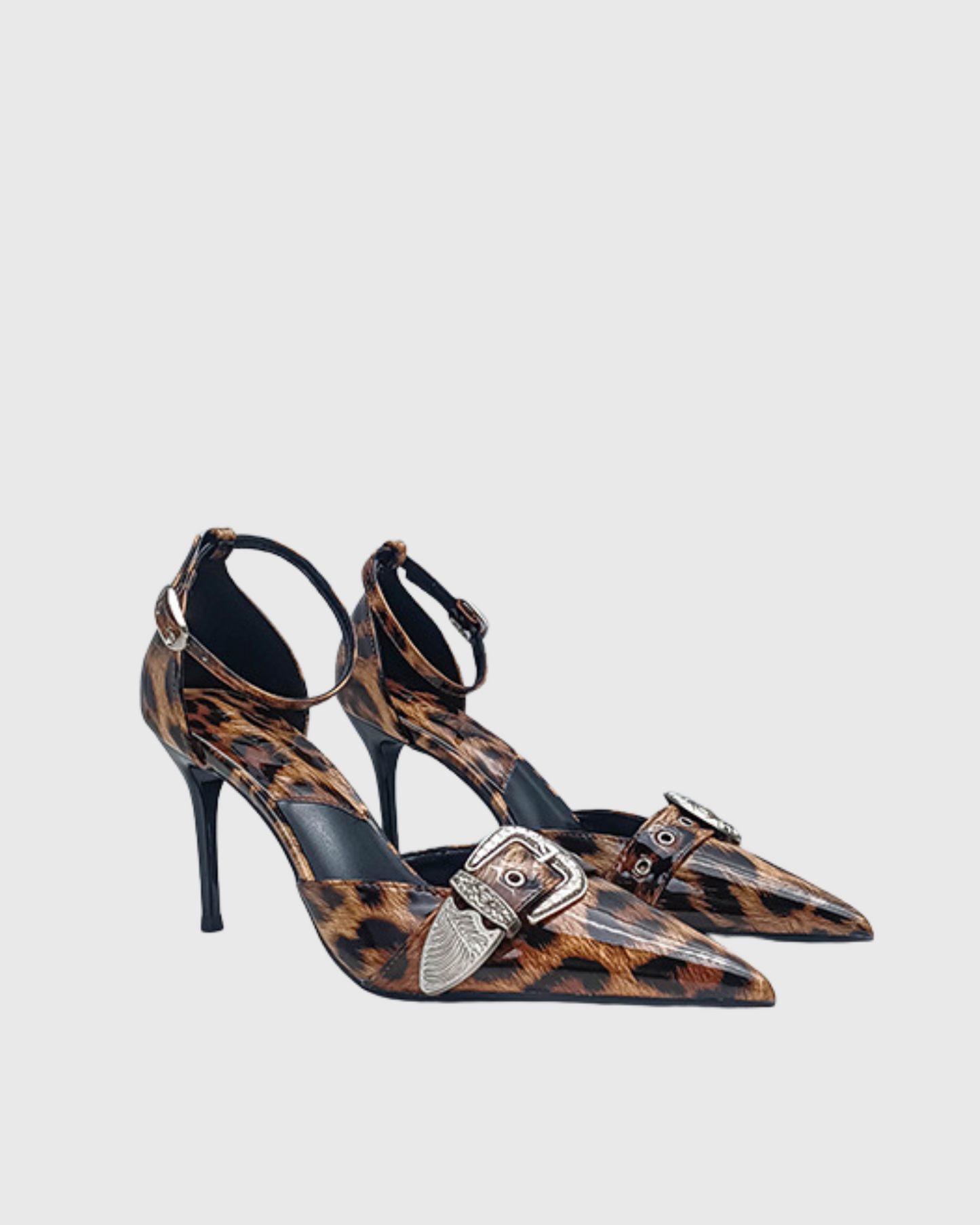 Daley Leopard Print Buckle Pumps