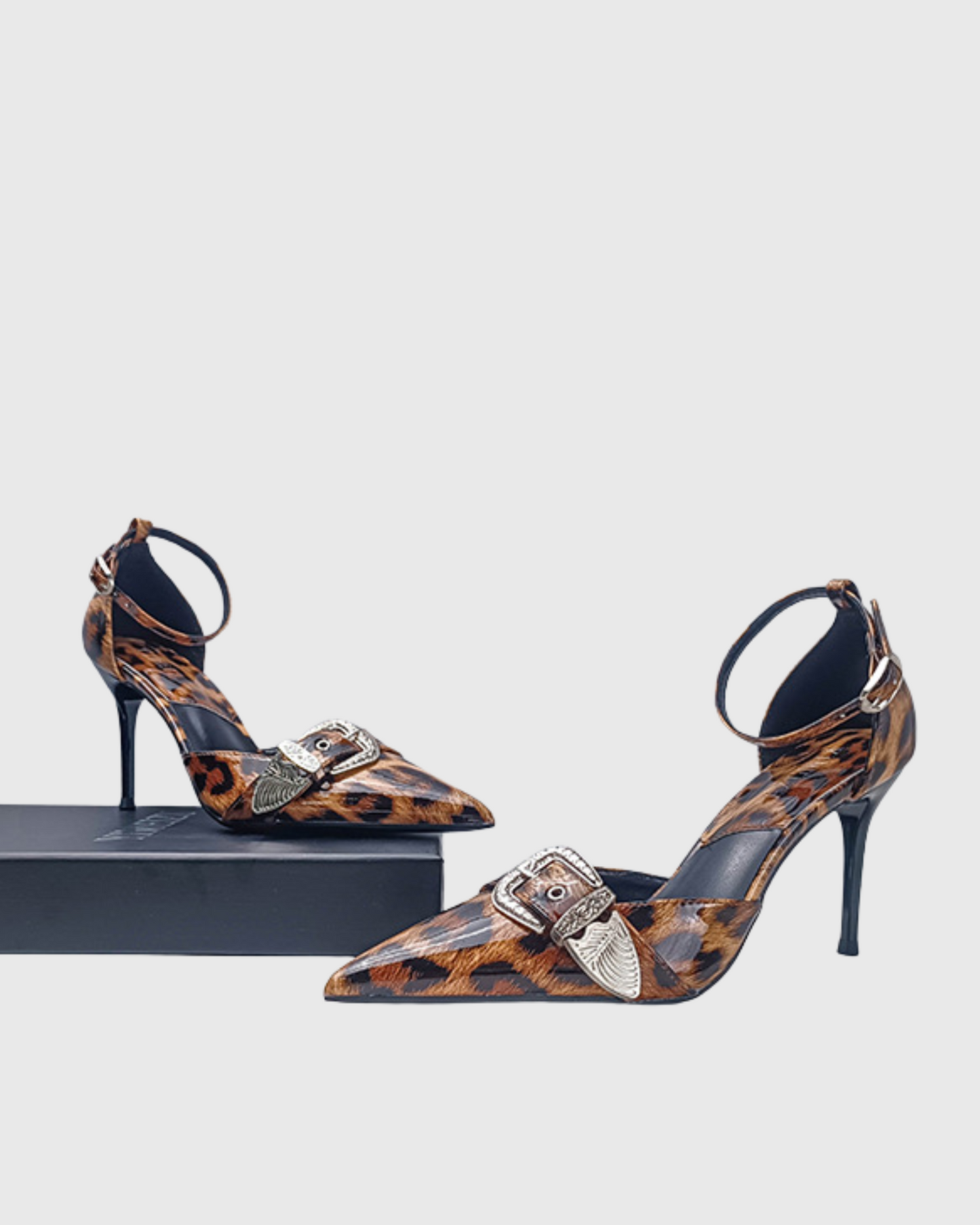 Daley Leopard Print Buckle Pumps