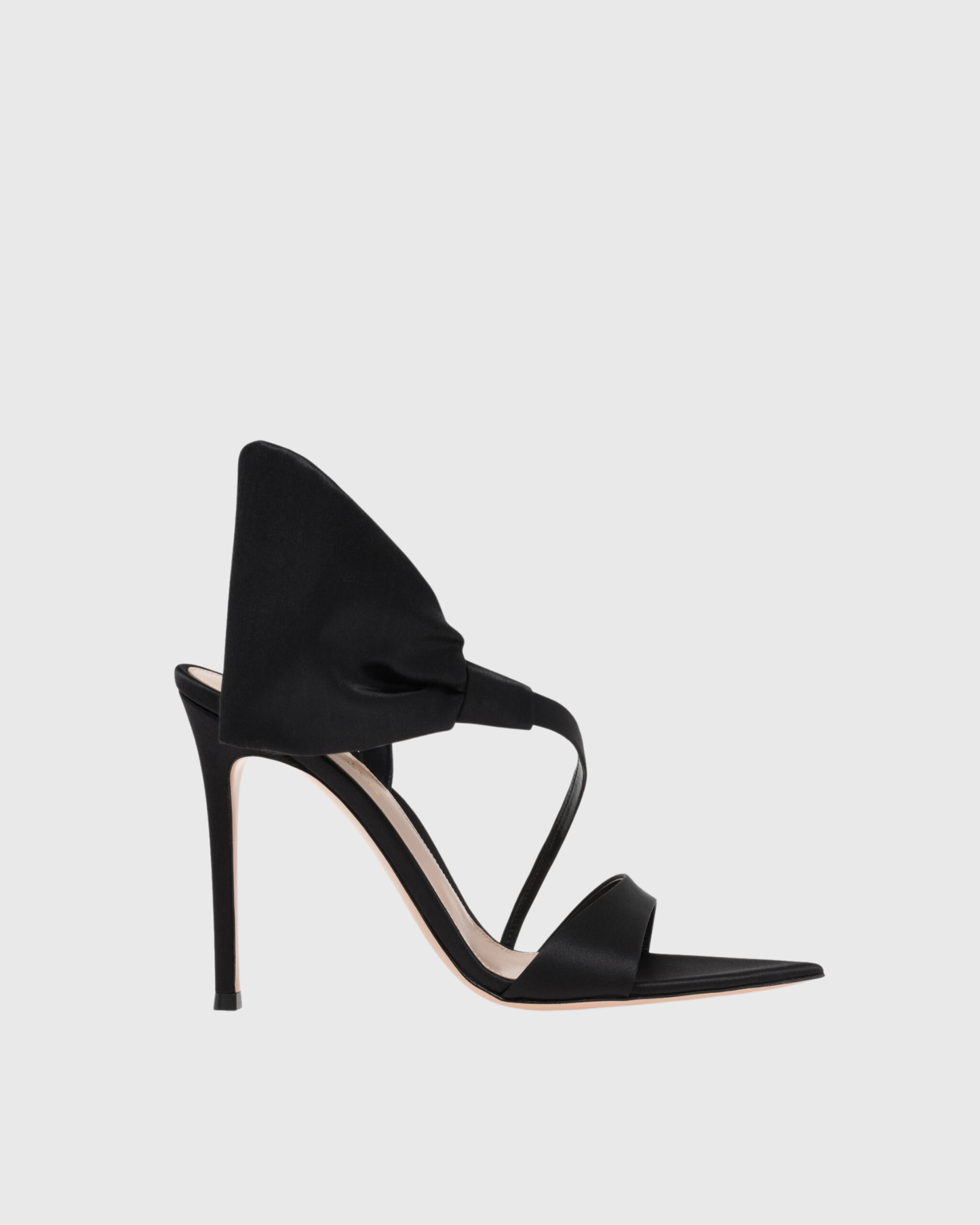 Daniela Bow Satin Slingback Sandals In Black