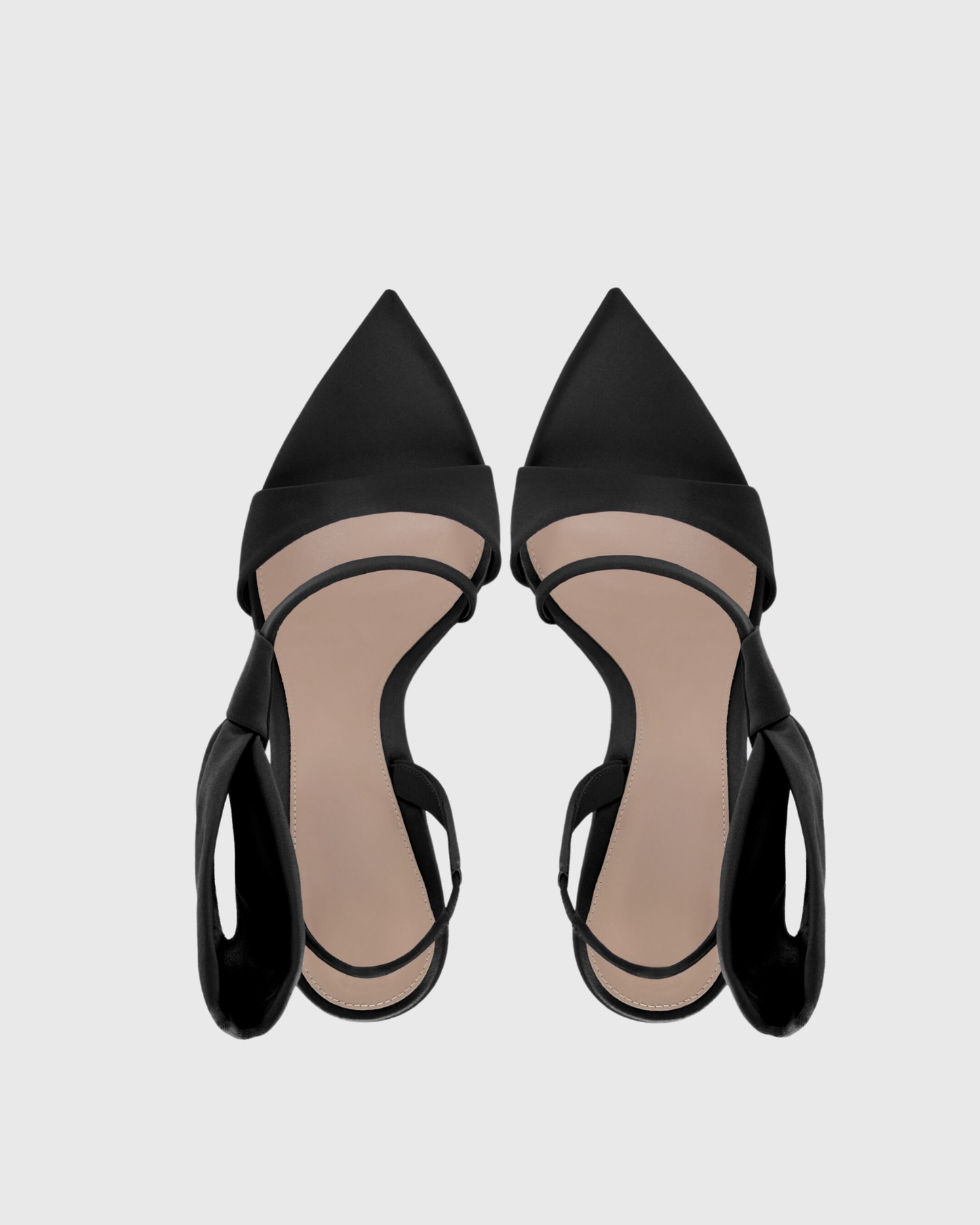 Daniela Bow Satin Slingback Sandals In Black