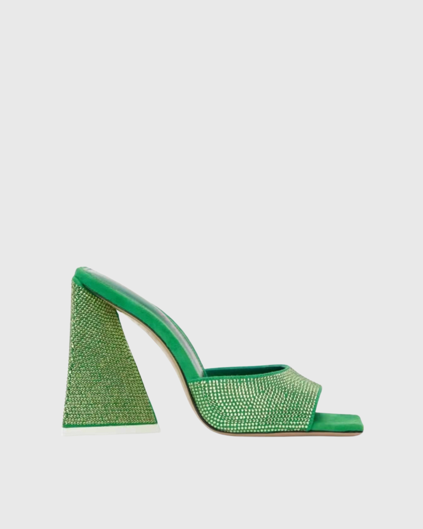 Daria Rhinestore Embellished Mules In Green