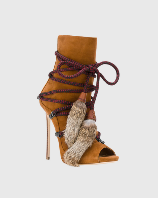 Dariya Lace Up Ankle Boots In Brown