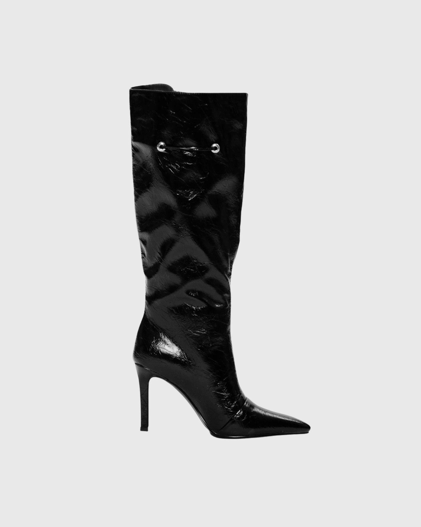 Darya Drawstring Leather Knee Hight Boots