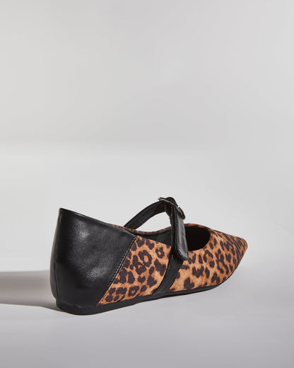 Dee Leopard Print Strap Flats