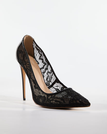 Denver Lace Pumps In Black