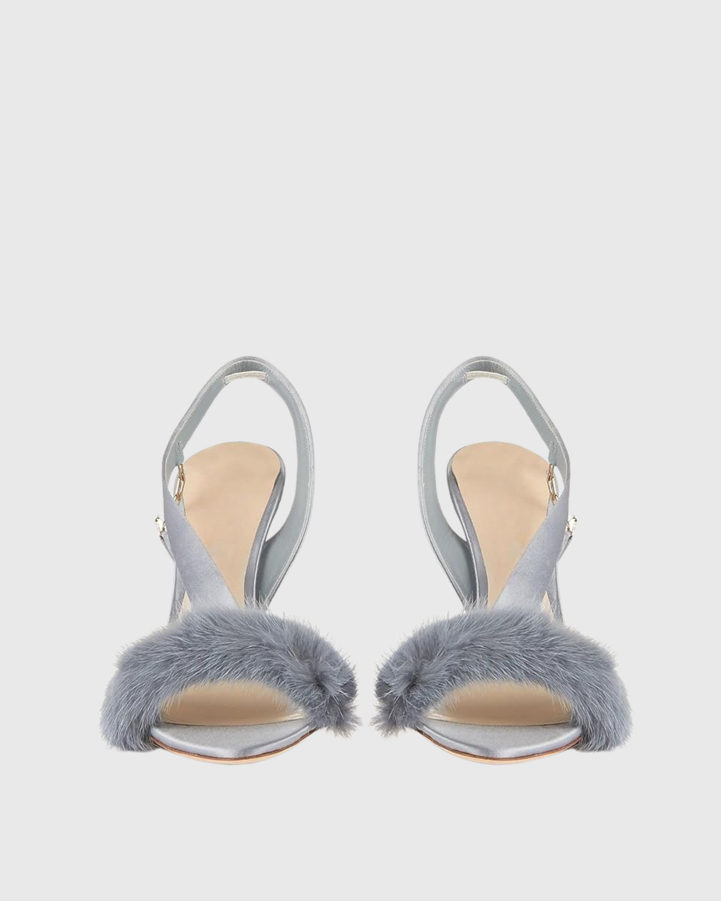 Devin Faux Fur Slingback Sandals In Blue