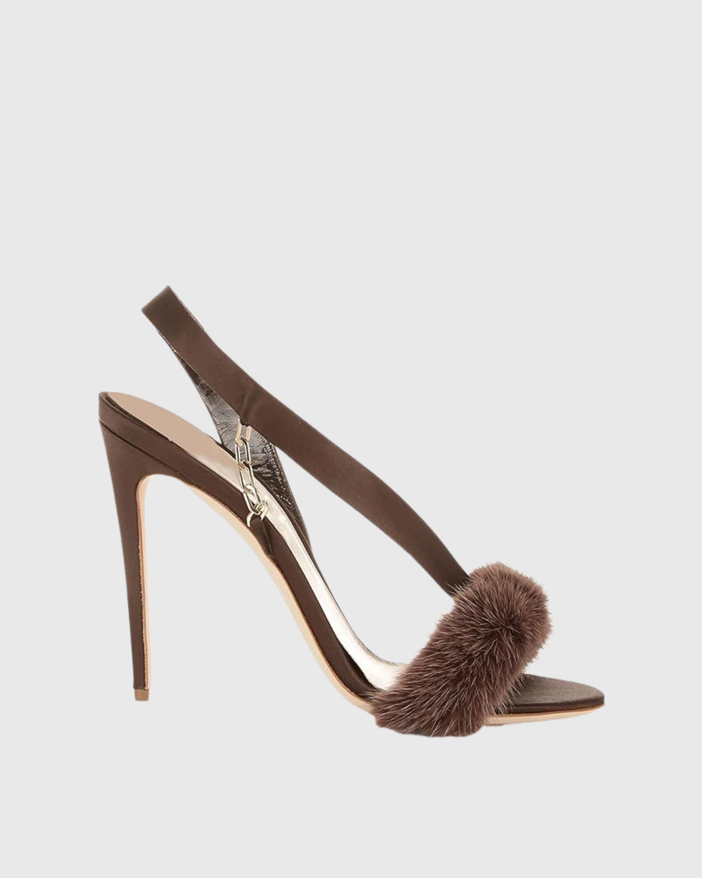 Devin Faux Fur Slingback Sandals In Brown