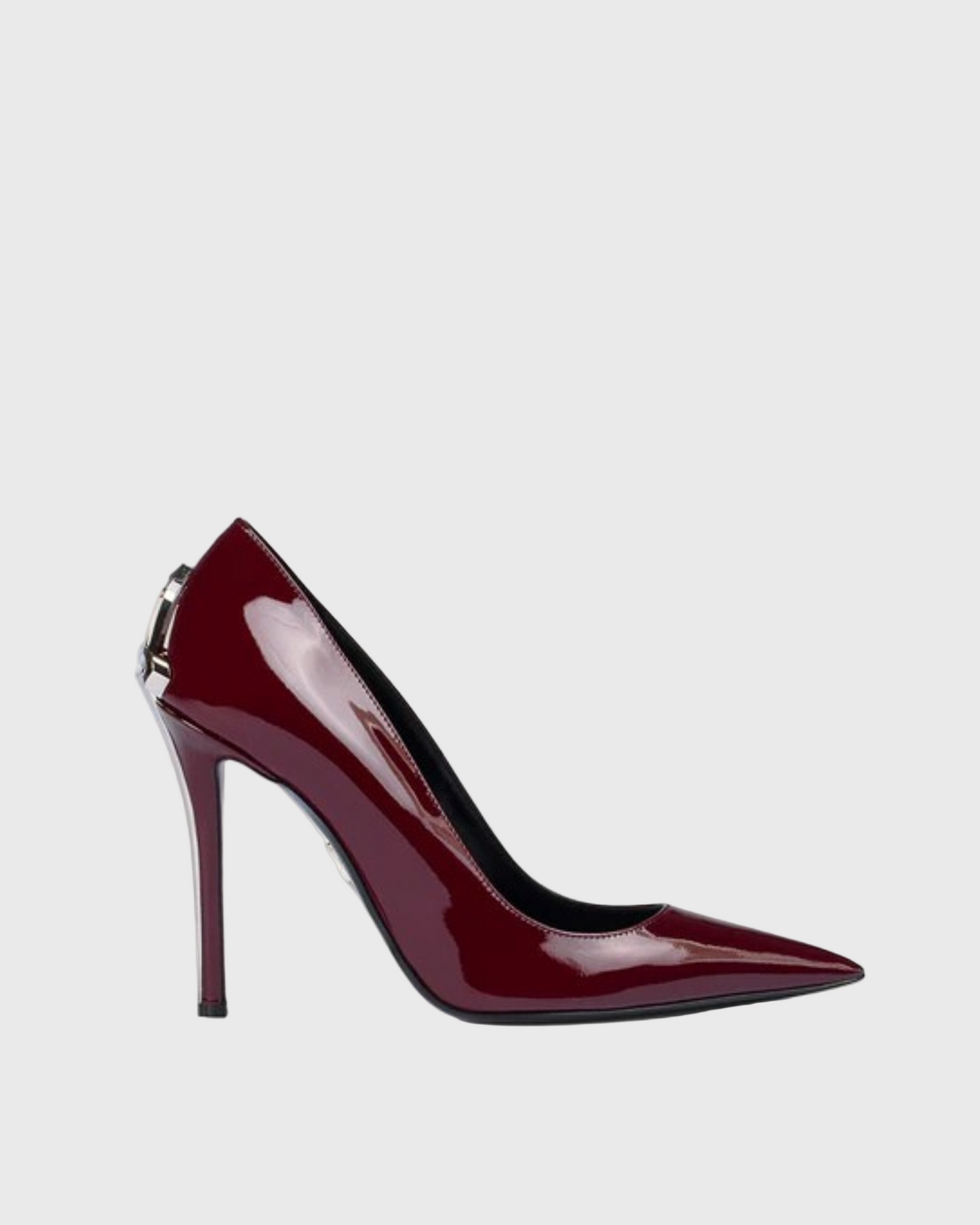 Eadgar Silver Sword Heel Pumps In Burgendy