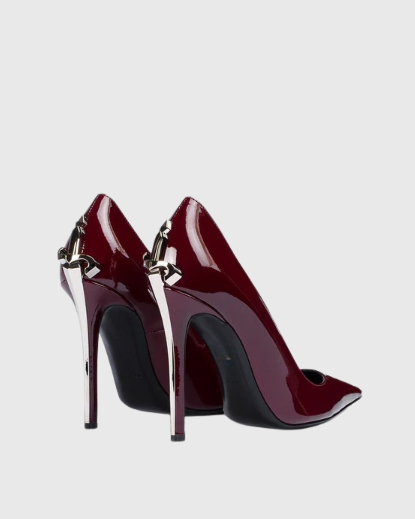 Eadgar Silver Sword Heel Pumps In Burgendy