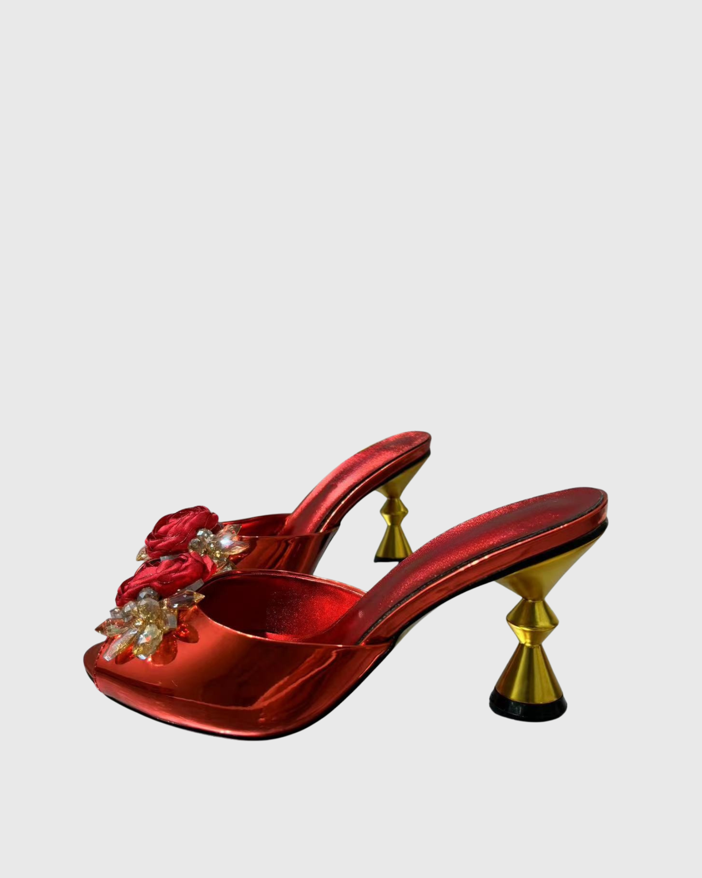 Eadric Red Rose Crystal Embellished Muels