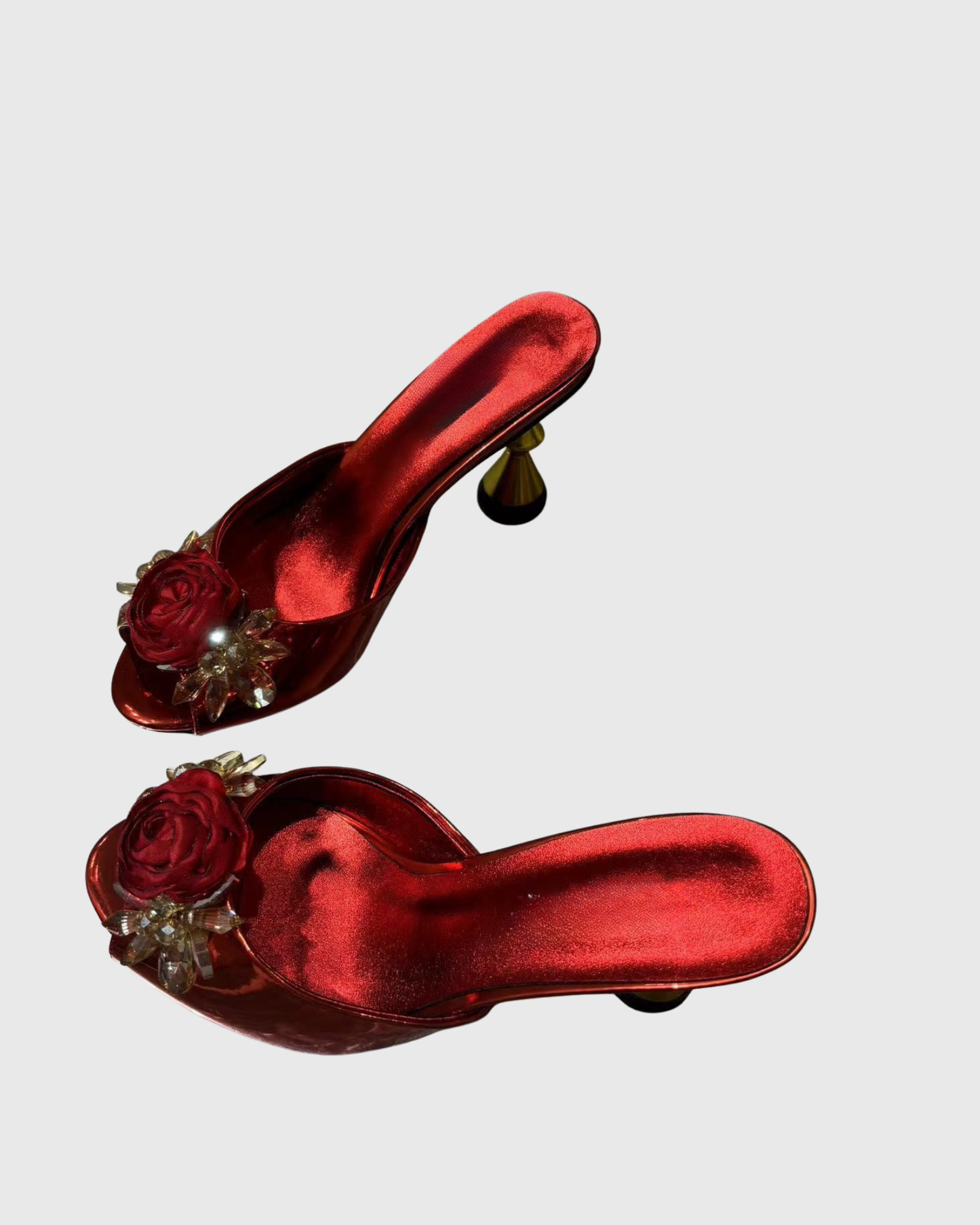 Eadric Red Rose Crystal Embellished Muels