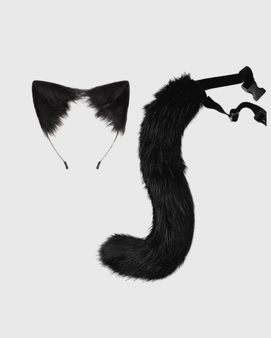 Cat Ear Headband & Tail Set