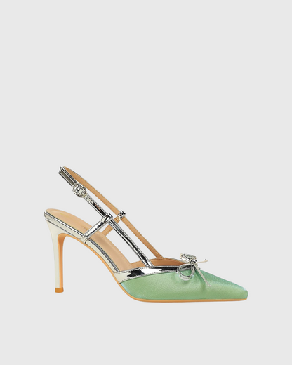 Easton Bow Slingback Pumps In Green