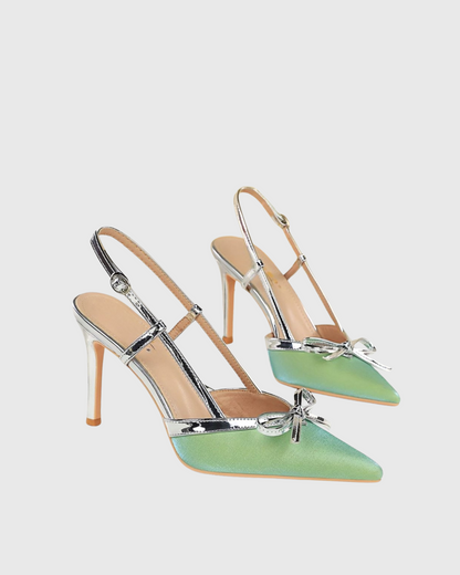Easton Bow Slingback Pumps In Green