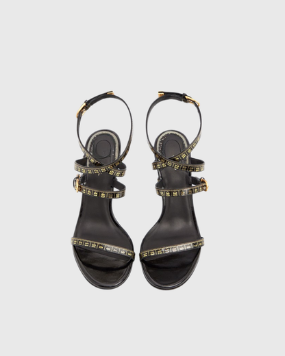 Eastyn Ruler Strap Sandals In Black
