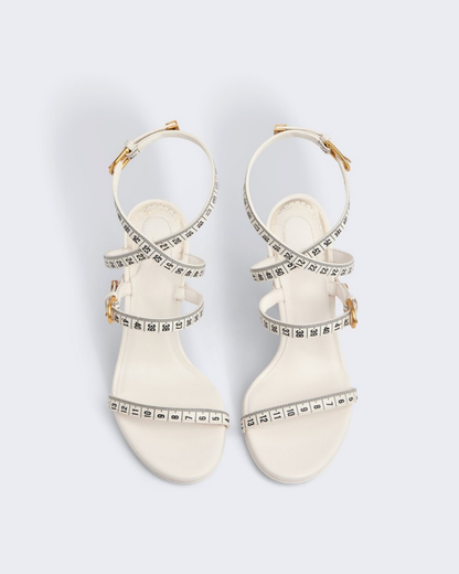 Eastyn Ruler Strap Sandals In White