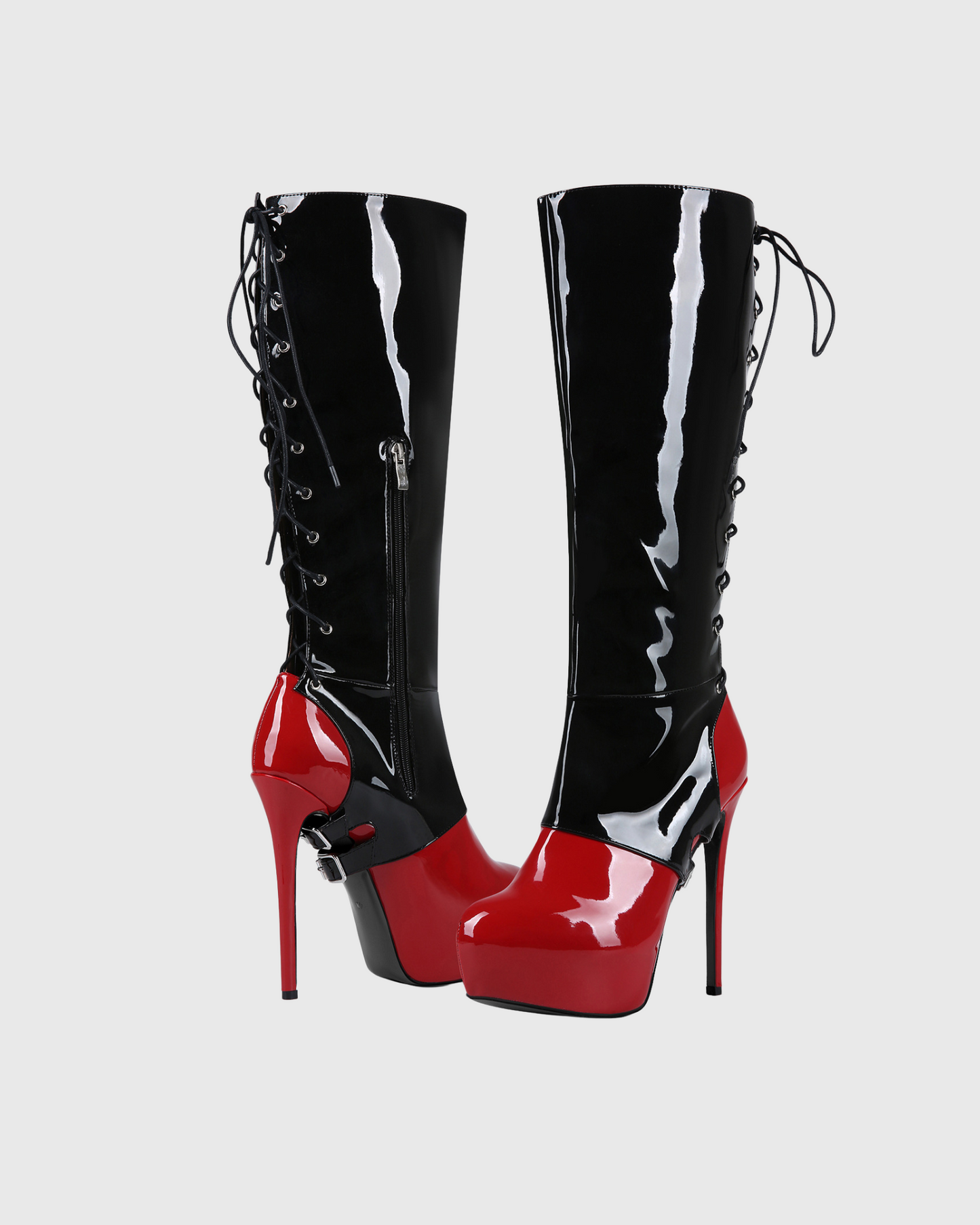 Eavan Splicing Platform Lace Up Boots