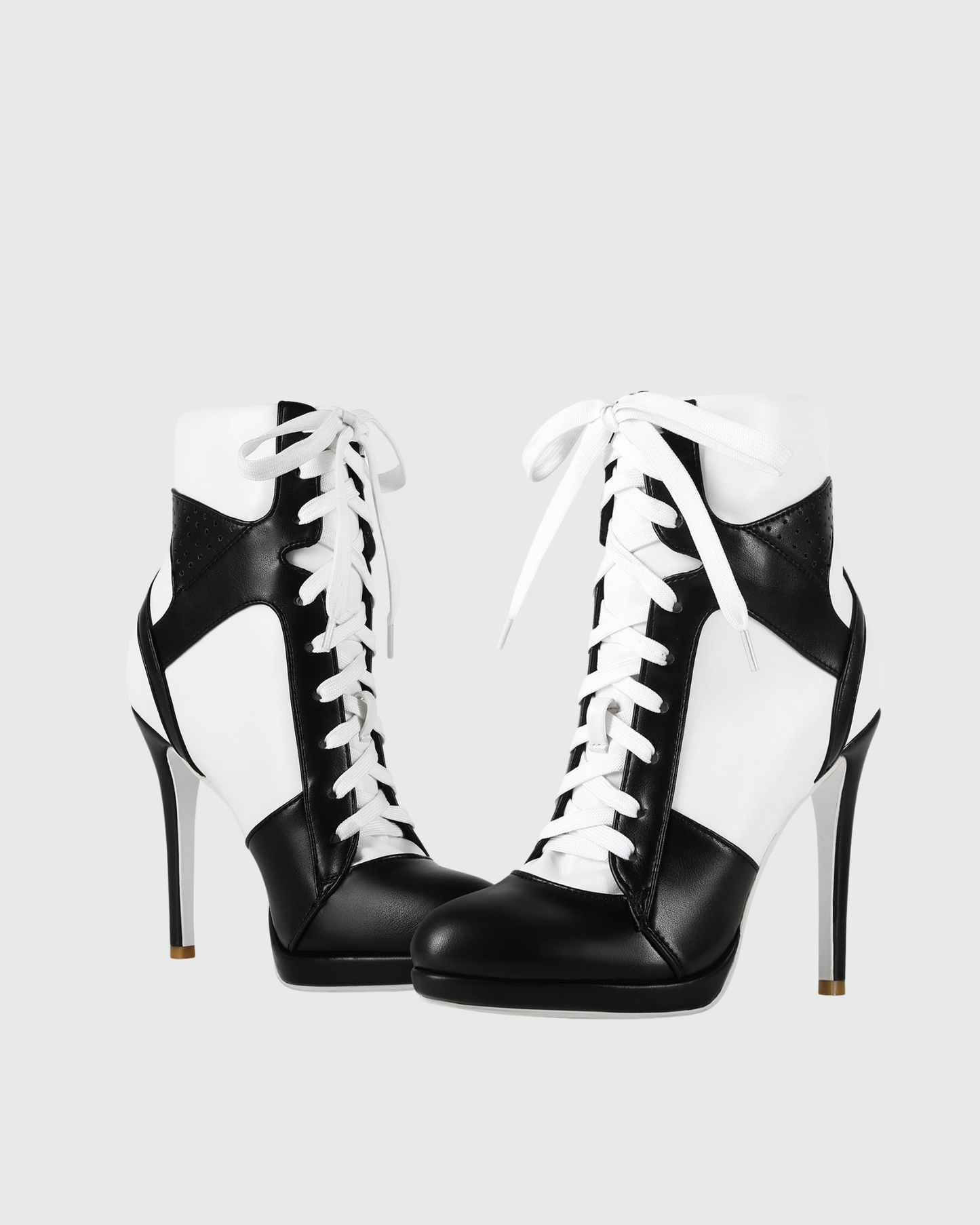 Ebba Splicing Lace Up Ankle Boots