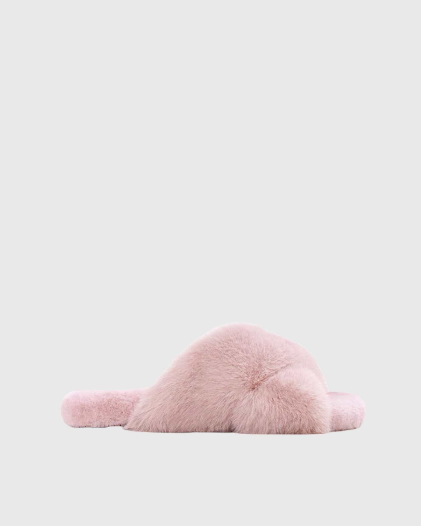Ebru Cross Faux Fur Slippers In Pink