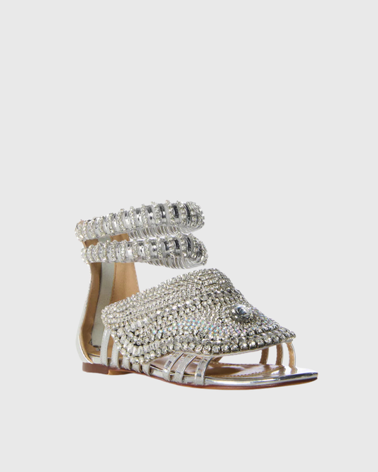 Edith Rhinestone Embellished Strap Flats