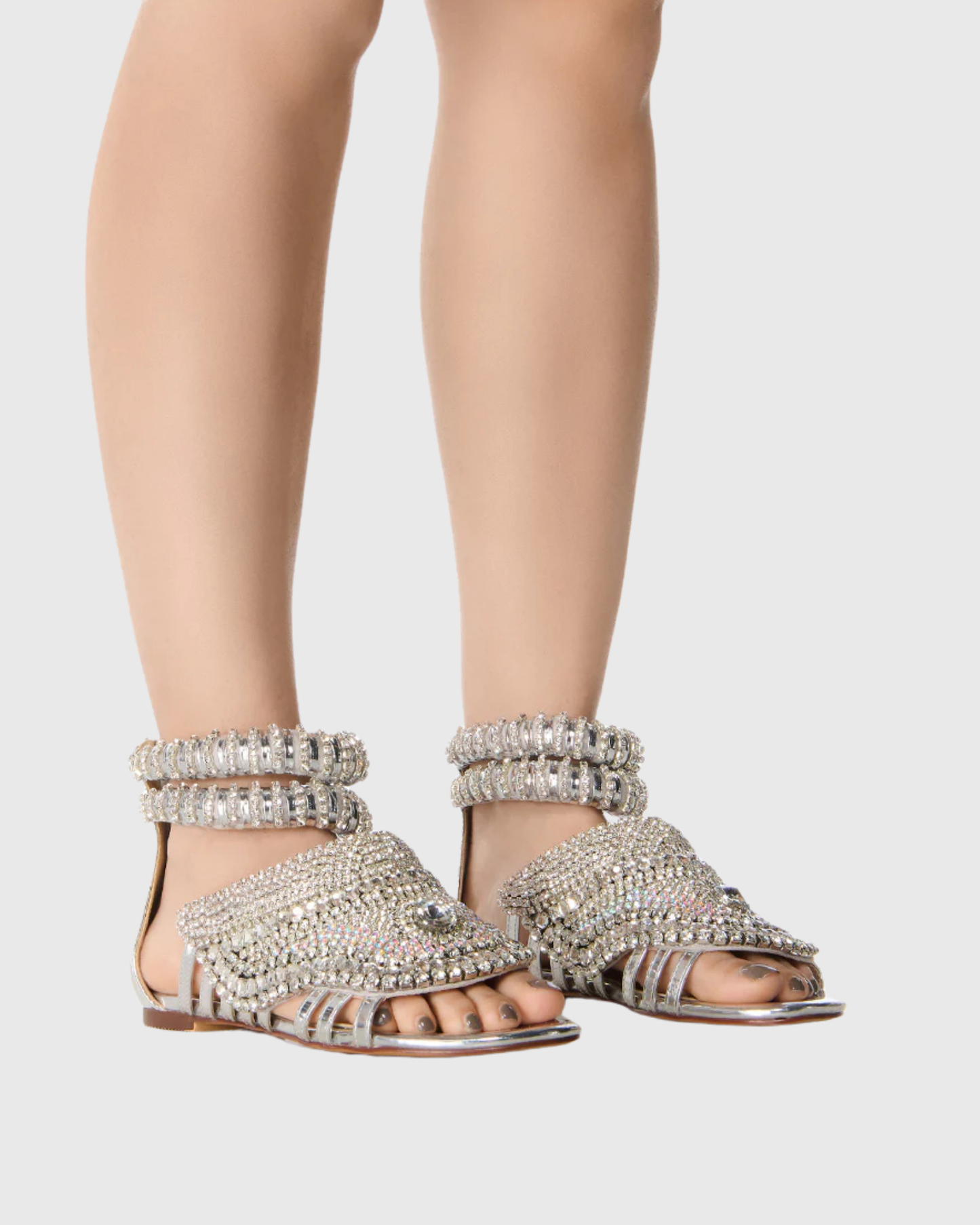 Edith Rhinestone Embellished Strap Flats