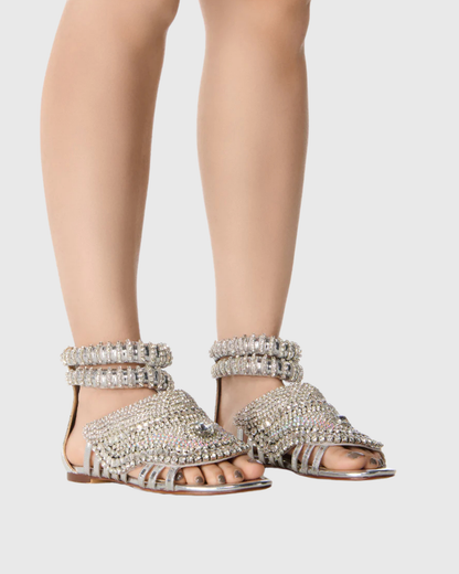 Edith Rhinestone Embellished Strap Flats