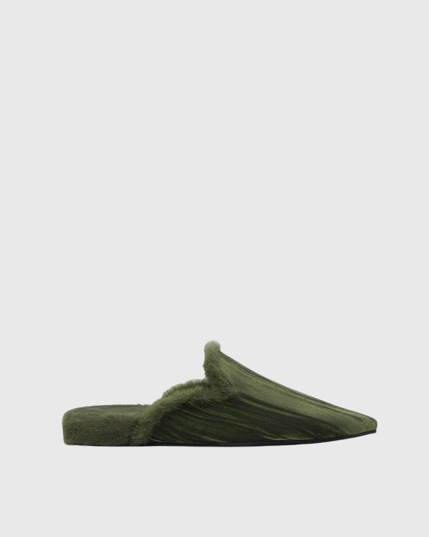 Efe Faux Fur Velvet Mules In Green