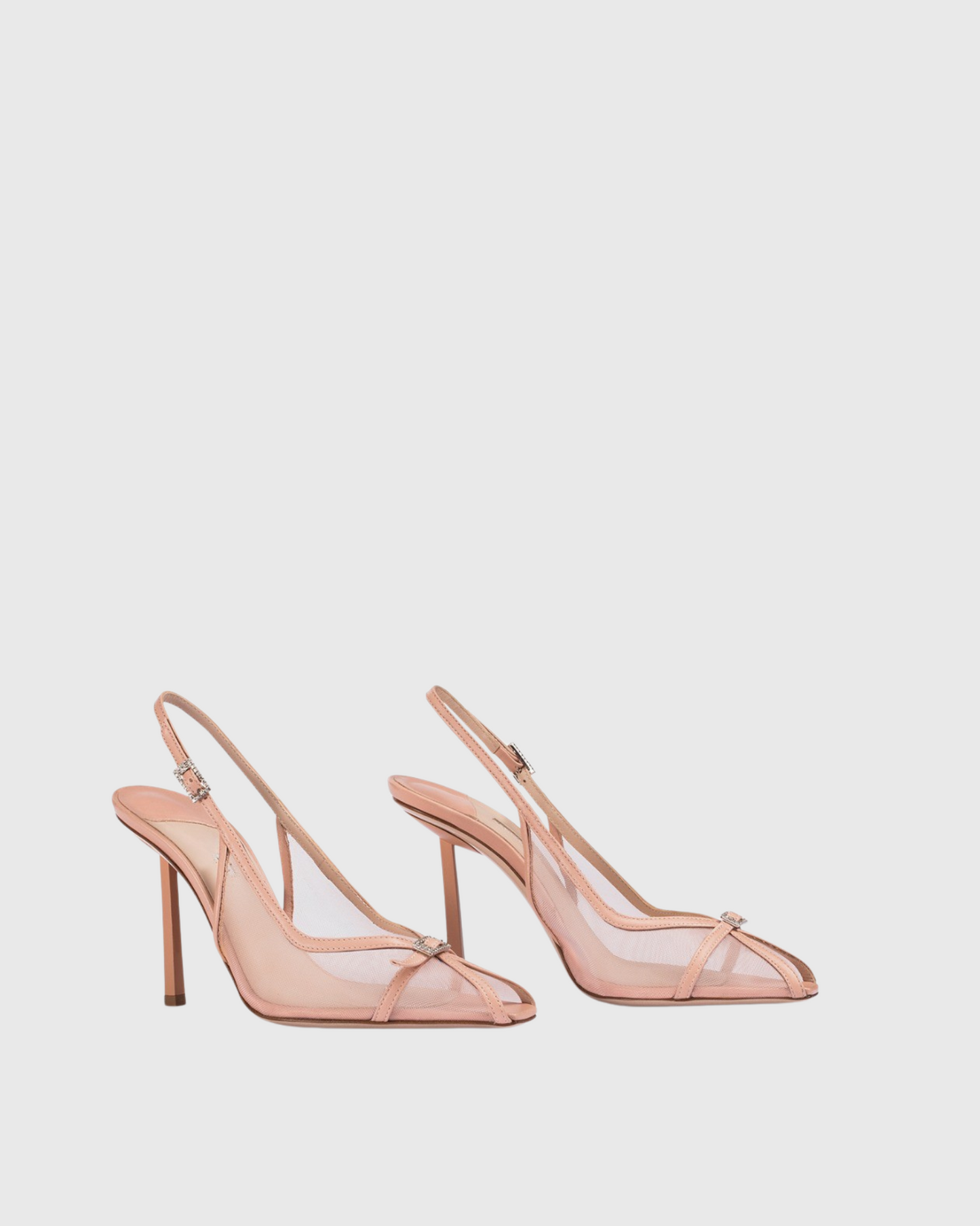 Egypt Mesh Splicing Irregular Pumps In Beige
