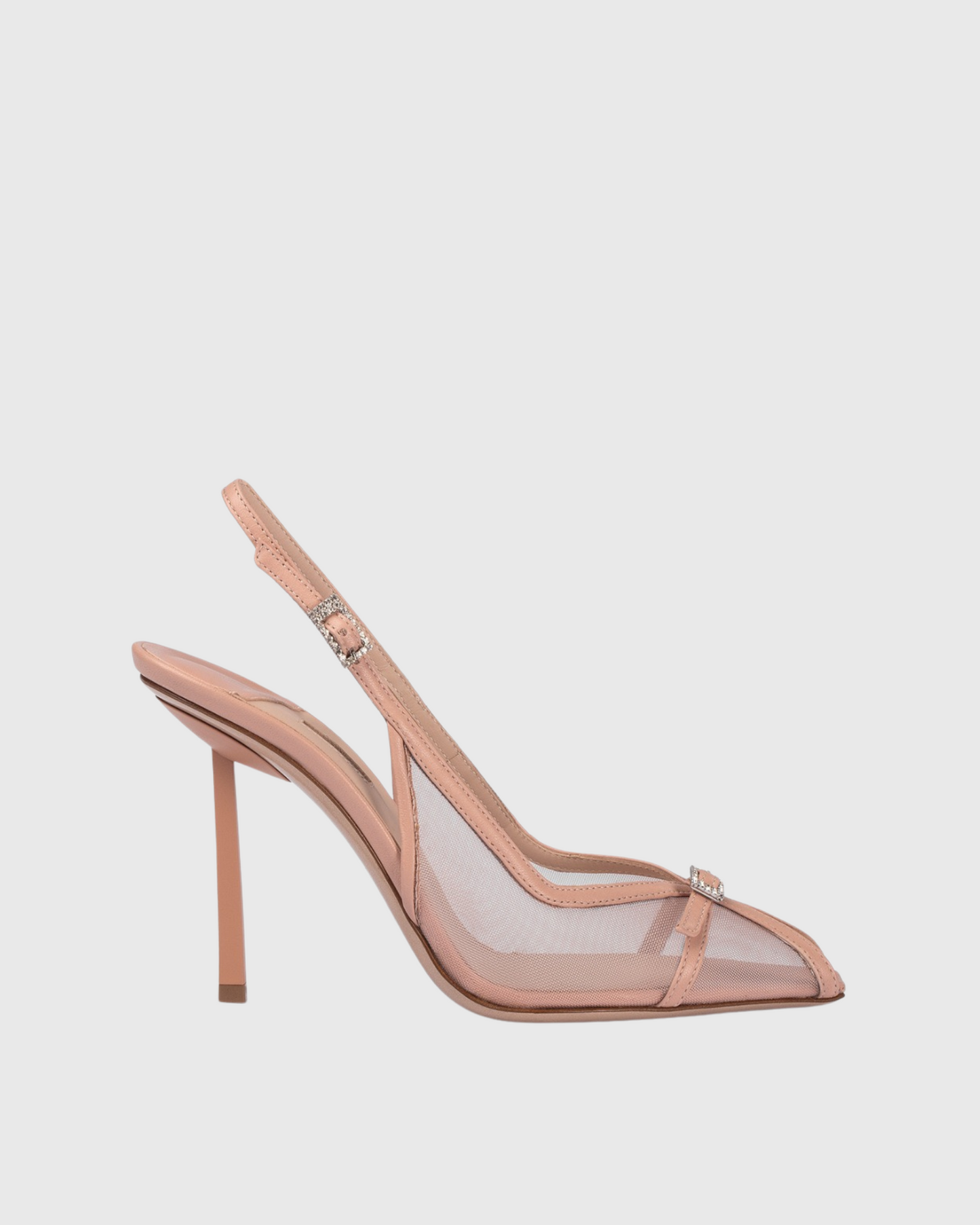 Egypt Mesh Splicing Irregular Pumps In Beige