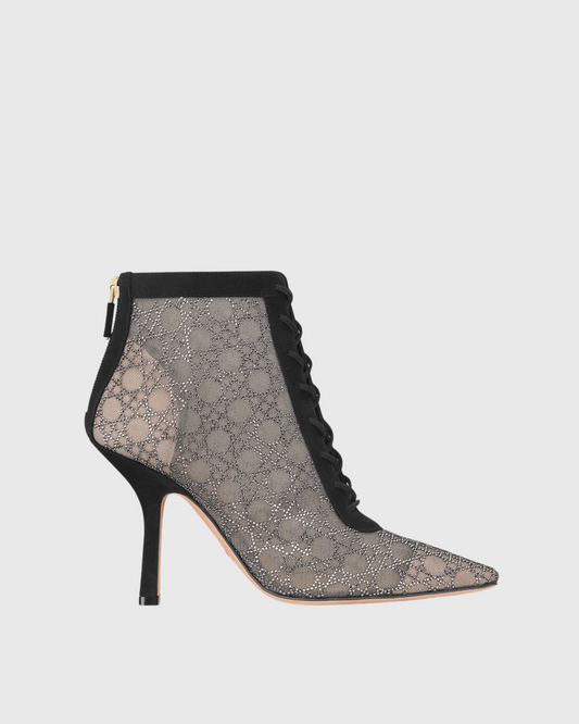 Eine Lace Up Sparkle Ankle Boots In Black