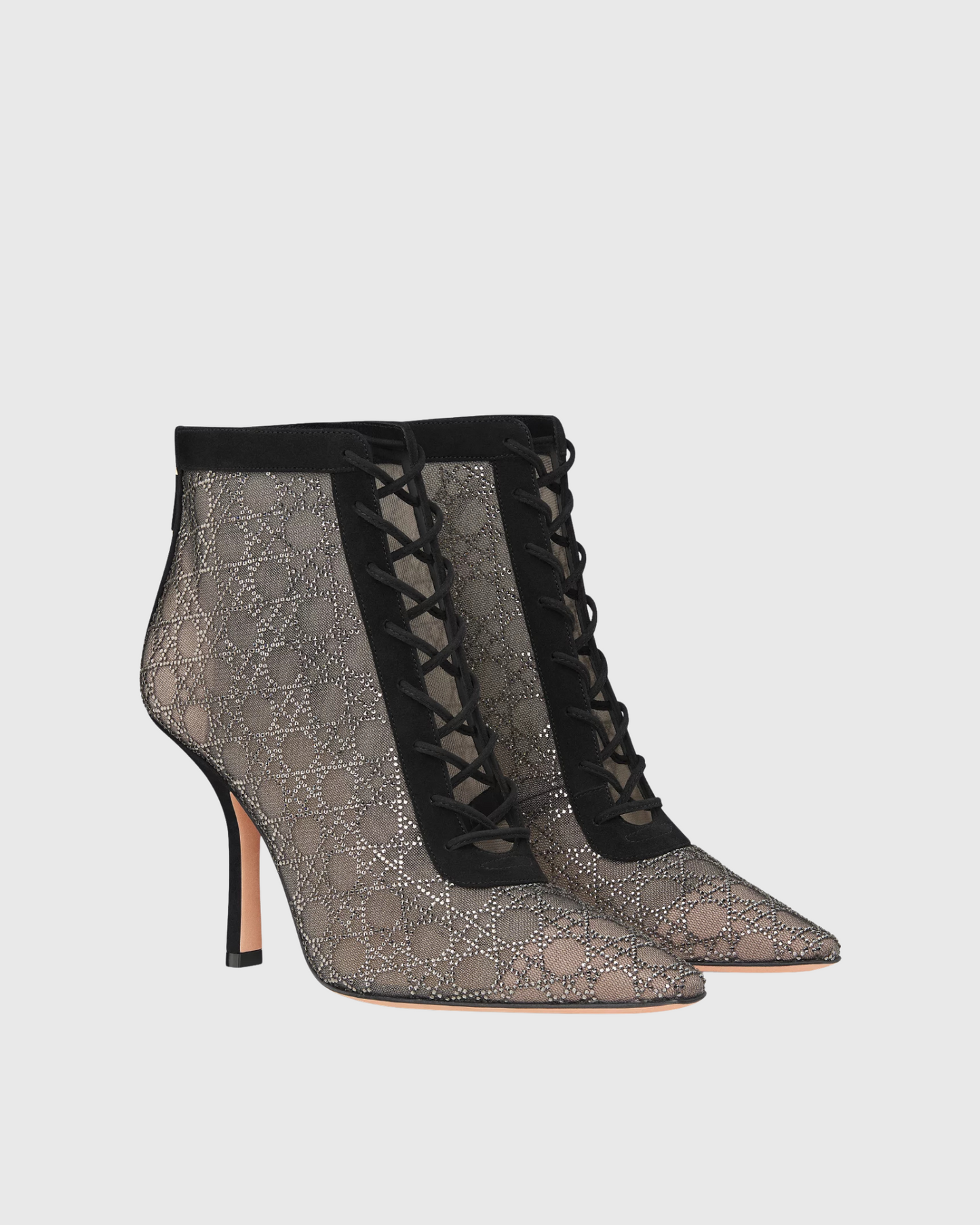 Eine Lace Up Sparkle Ankle Boots In Black