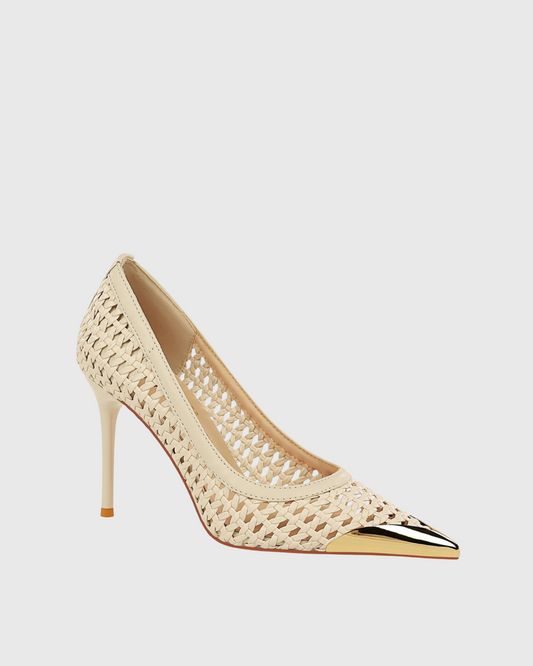 Balla Woven Pumps In Beige