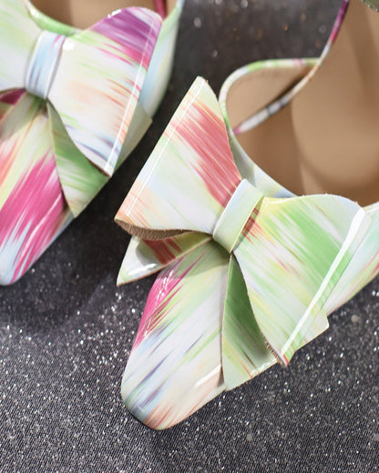 Elena Paint Strap Pumps In Multi