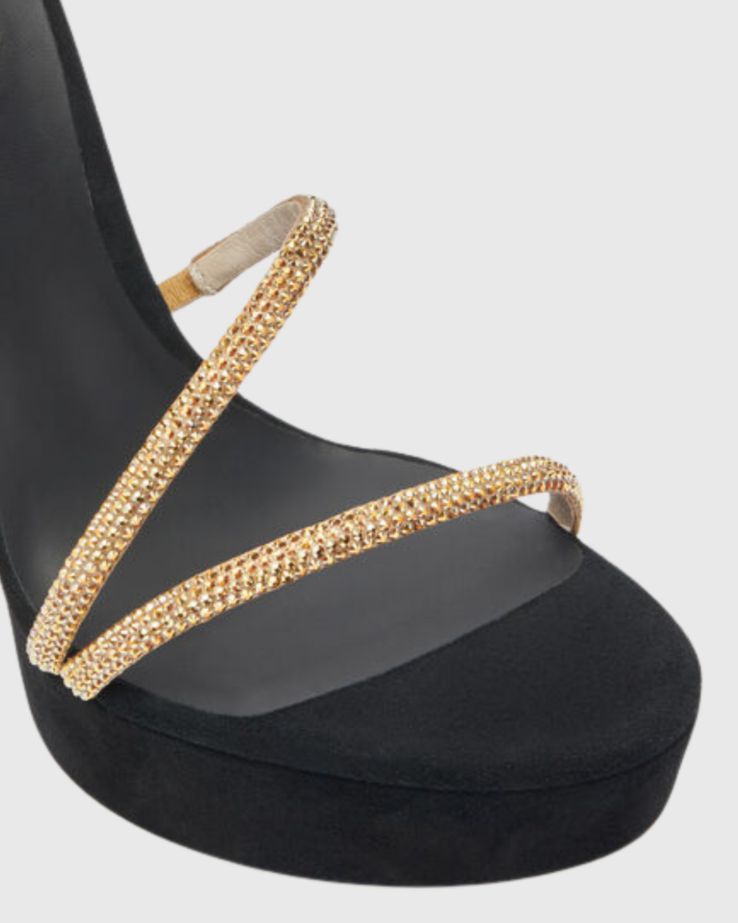 Elisa Rhinestone Embellished Snake Platform Sandals In Black