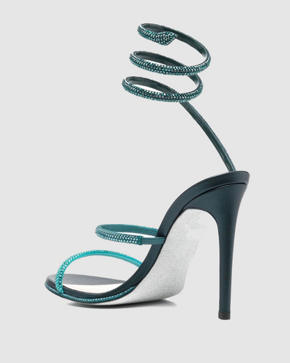 Elisa Rhinestone Embellished Snake Sandals