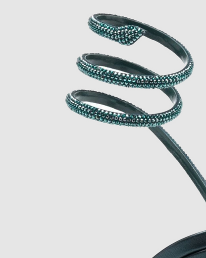 Elisa Rhinestone Embellished Snake Sandals