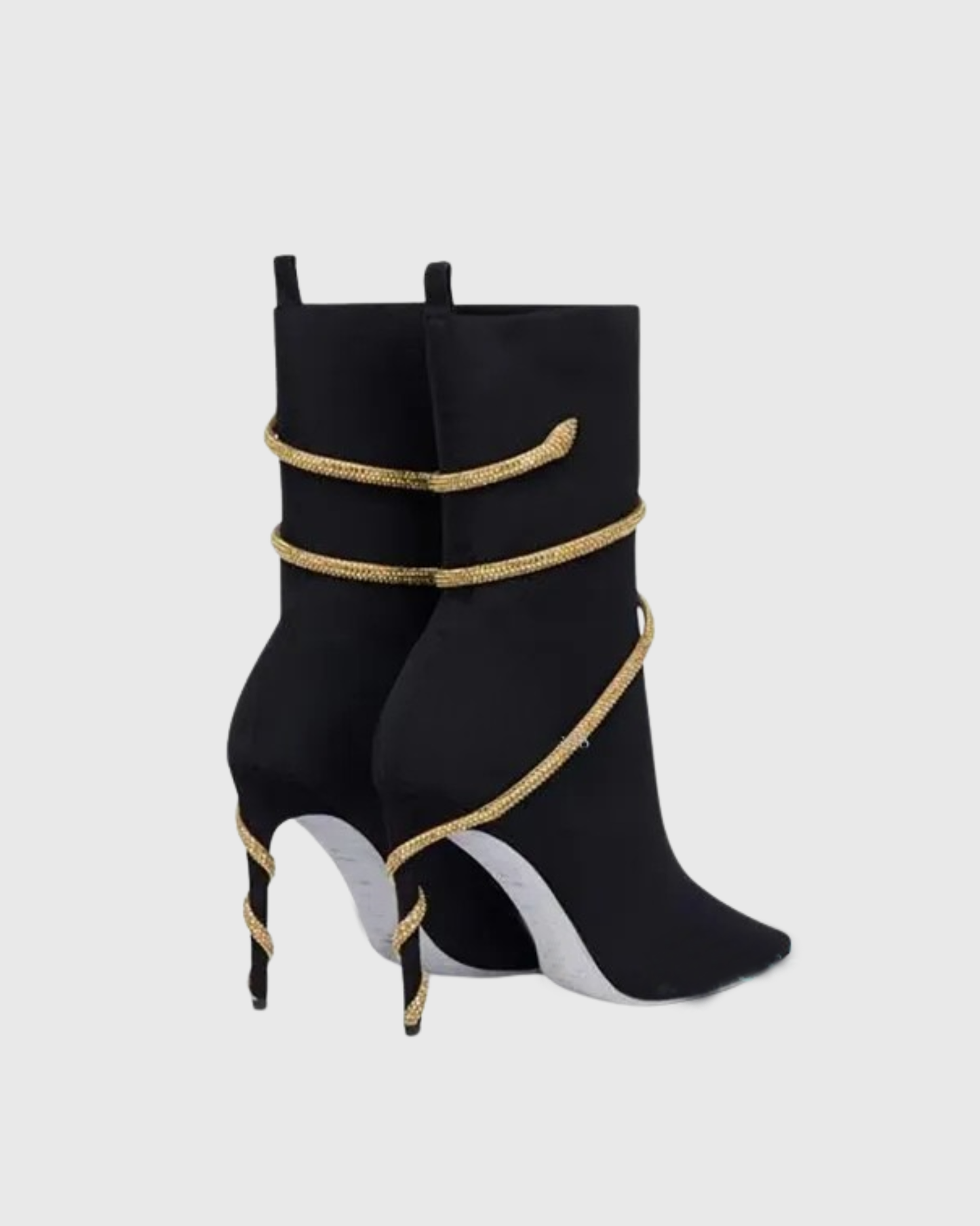 Elisa Twisting Gold Snake Ankle Boots