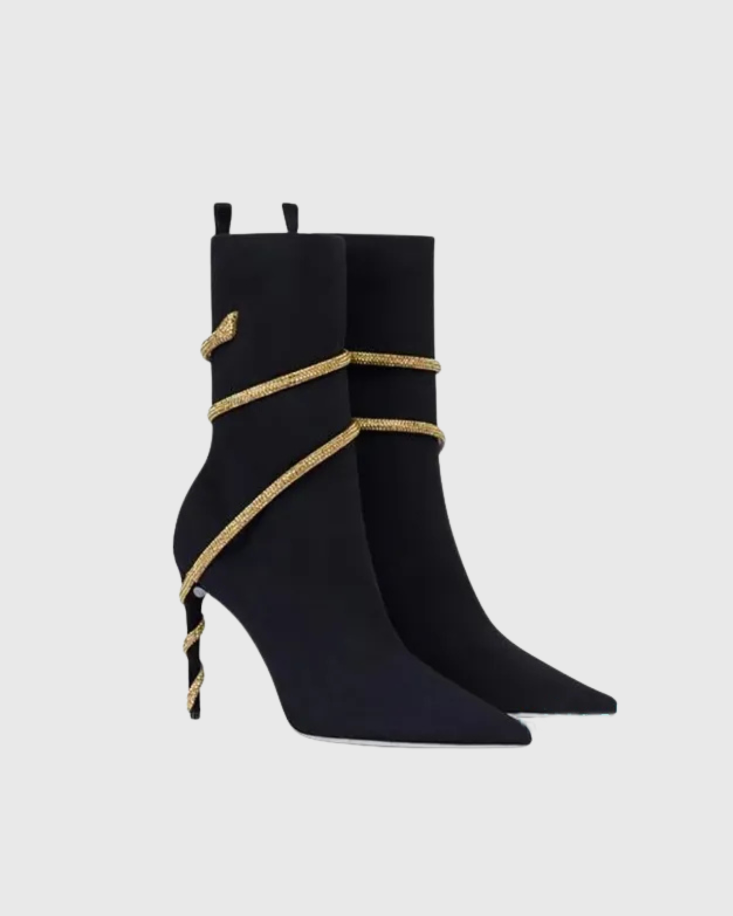 Elisa Twisting Gold Snake Ankle Boots