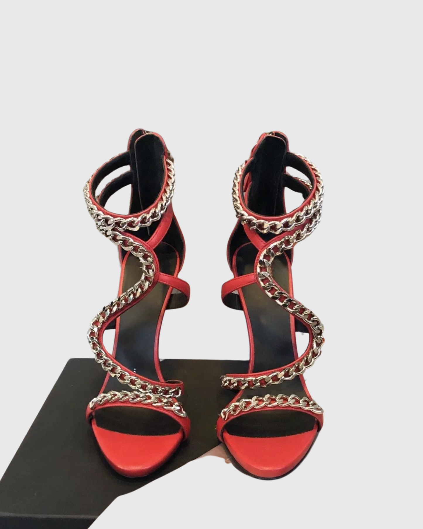 Elliot Chain Strap Sandals In Red
