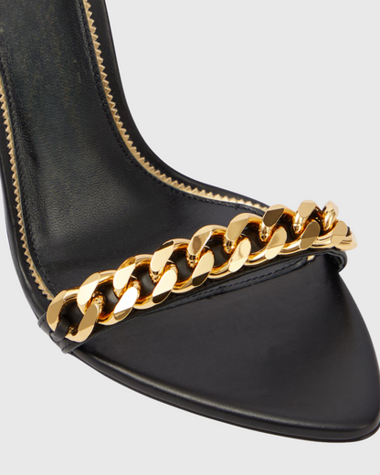 Elsie Chain Strap Sandals In Black