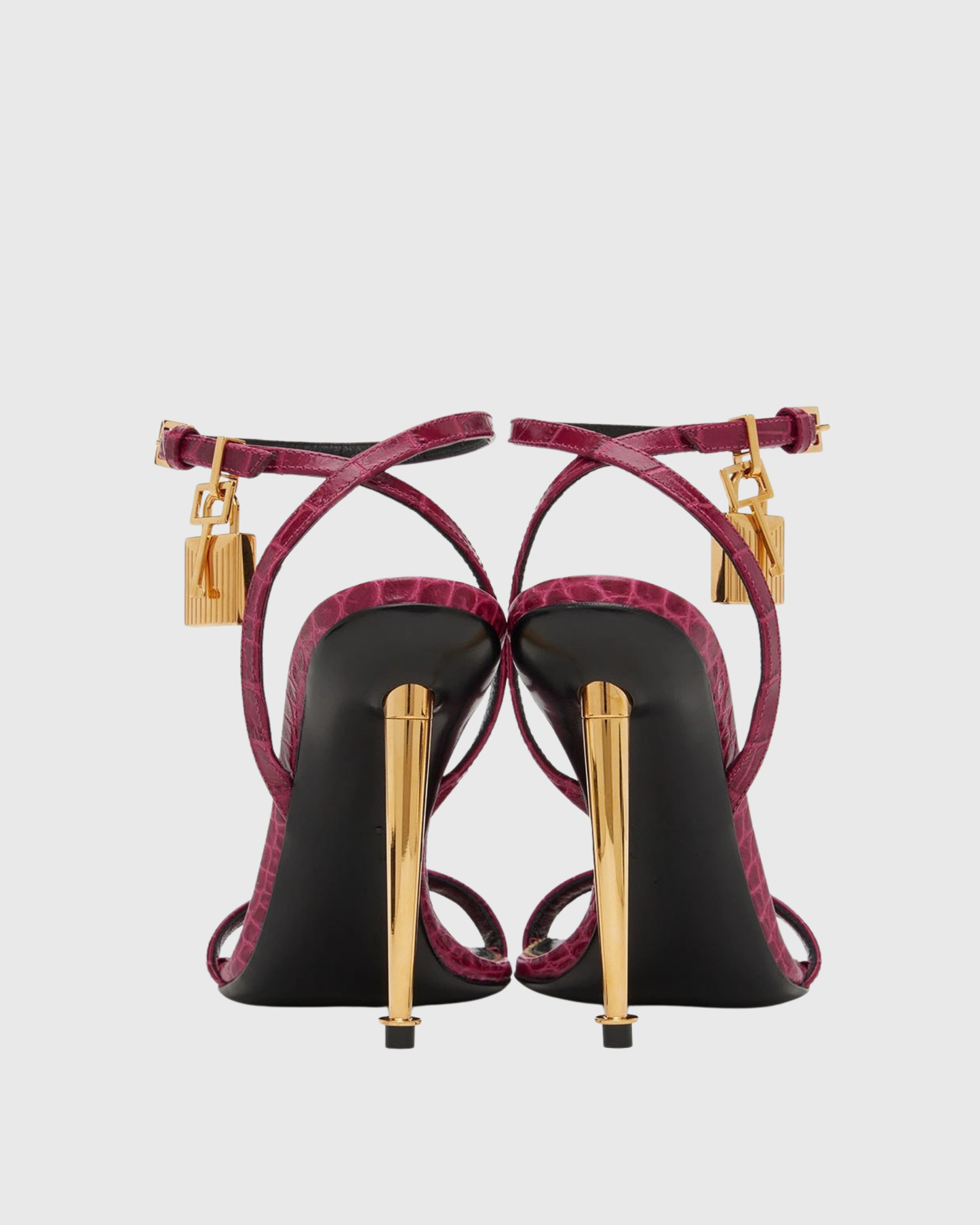 Elsie Snake Print Strap Sandals In Purple