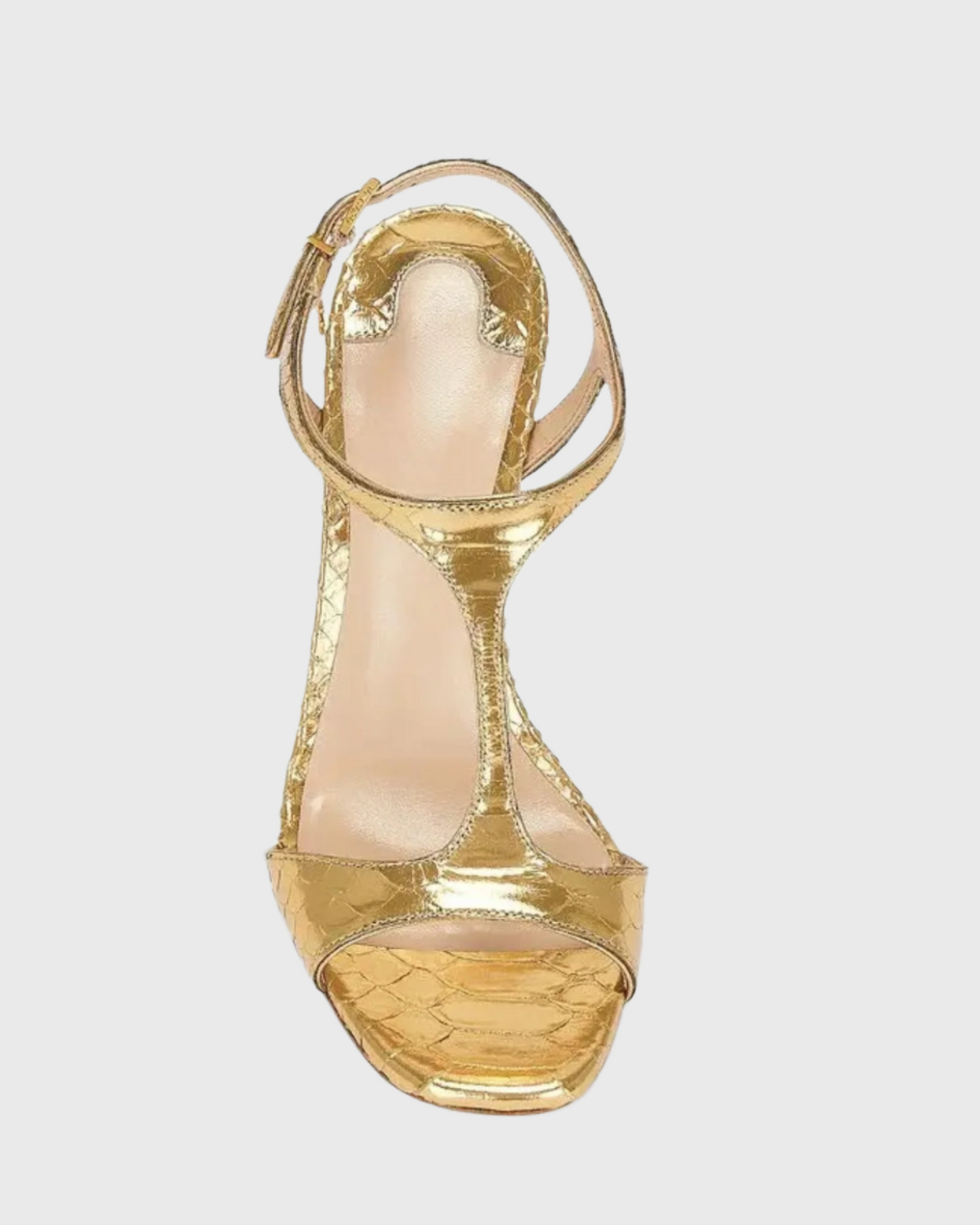 Elsie Texture Chain Sandals In Gold