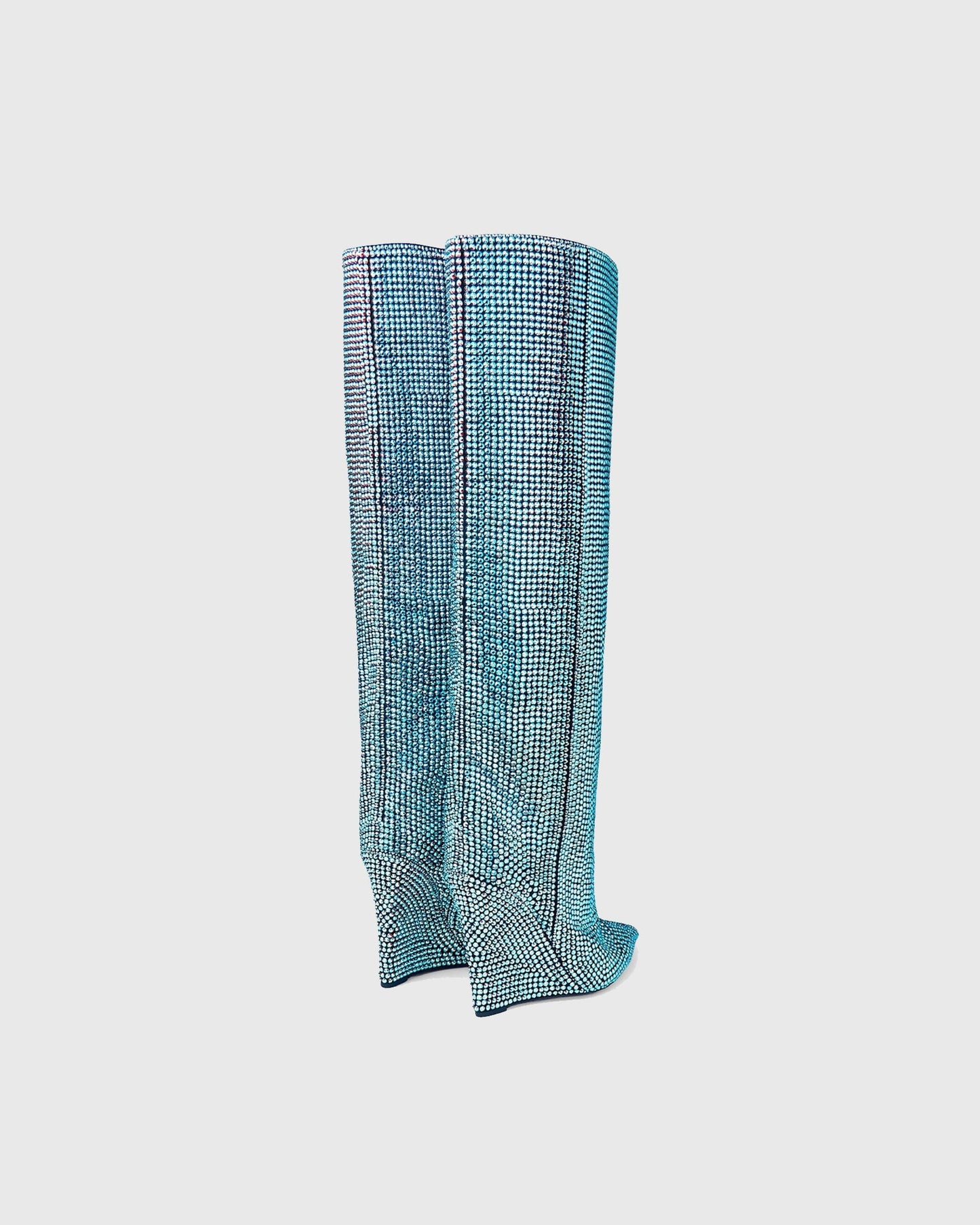 Enrica Rhinestone Embellished Wedge Knee High Boots